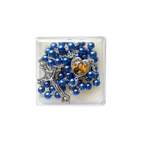 FAUX PEARLS OMPH ROSARY (BLUE)