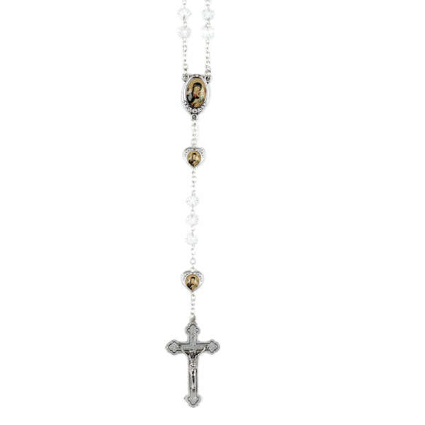 GLASS CRYSTAL ROSARY - OUR MOTHER OF PERPETUAL HELP