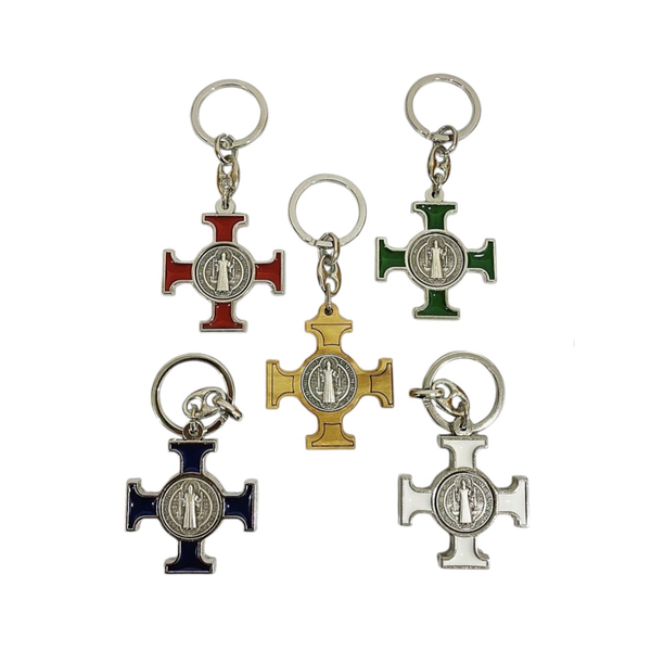 SAINT BENEDICT CROSS KEYCHAIN (ASSORTED COLORS)