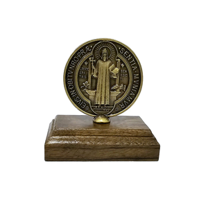 SAINT BENEDICT MEDAL ON STAND ORNAMENT