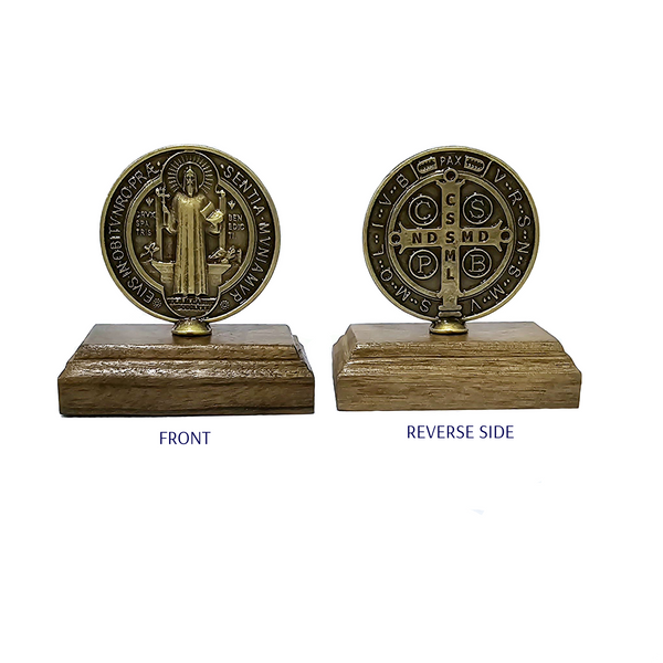 SAINT BENEDICT MEDAL ON STAND ORNAMENT