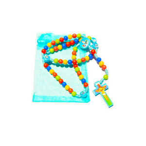 CORDED MULTICOLOR BEADS CHILDREN'S ROSARY