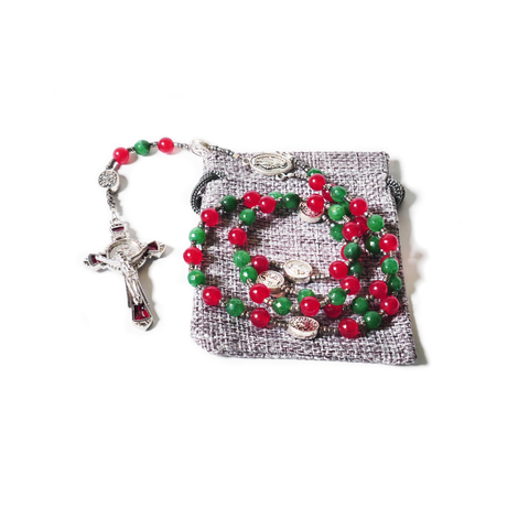 RED-GREEN AGATE ROSARY