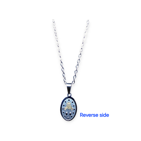 DUO-COLOR MIRACULOUS MEDAL PENDANT WITH CHAIN