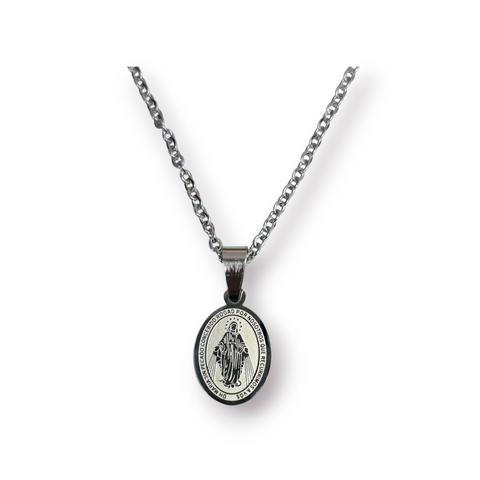 STAINLESS STEEL MIRACULOUS MEDAL NECKLACE