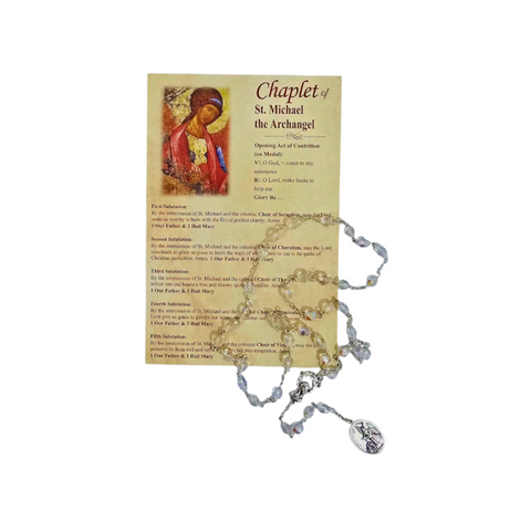 CHAPLET OF SAINT MICHAEL (FAUX CRYSTAL BEADS)