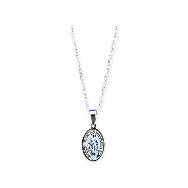 DUO-COLOR MIRACULOUS MEDAL PENDANT WITH CHAIN