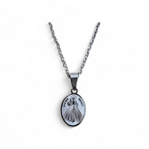 STAINLESS STEEL DIVINE MERCY PENDANT