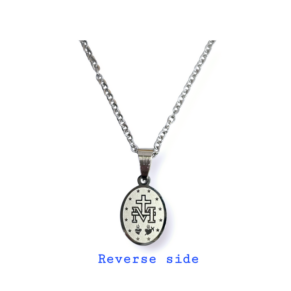STAINLESS STEEL MIRACULOUS MEDAL NECKLACE