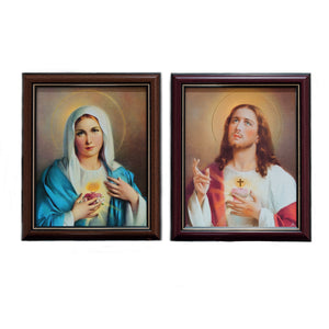SACRED HEART OF JESUS / IMMACULATE HEART OF MARY FRAMED PICTURES