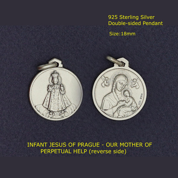 INFANT JESUS OF PRAGUE - OUR MOTHER OF PERPETUAL HELP PENDANT (DOUBLE-SIDED)