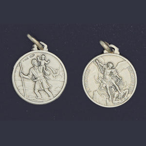 ST. CHRISTOPHER - ST. MICHAEL PENDANT (DOUBLE-SIDED)