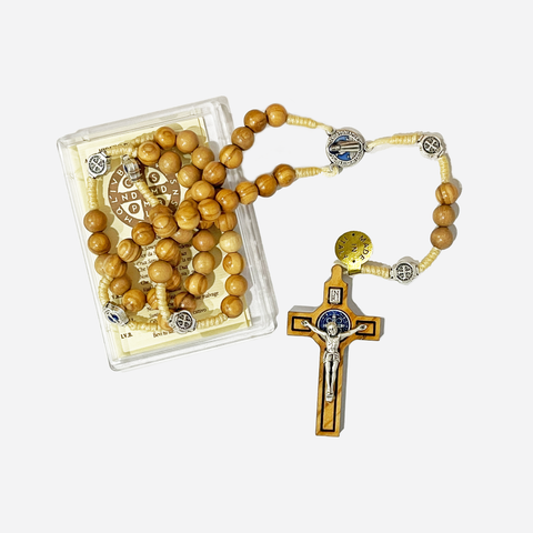 ST. BENEDICT OLIVE WOOD ROSARY