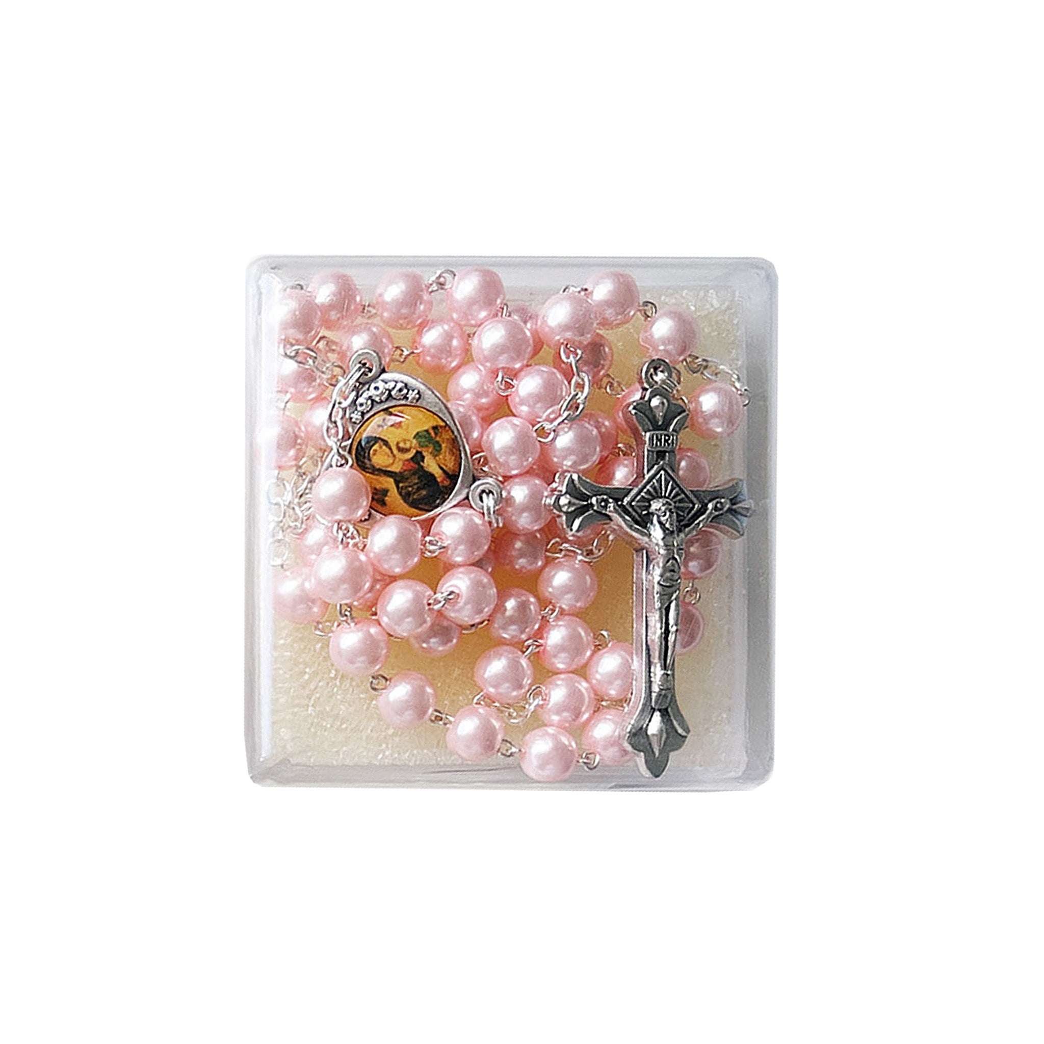FAUX PEARLS OMPH ROSARY (BABY PINK)FAUX PEARLS OMPH ROSARY (BABY PINK)