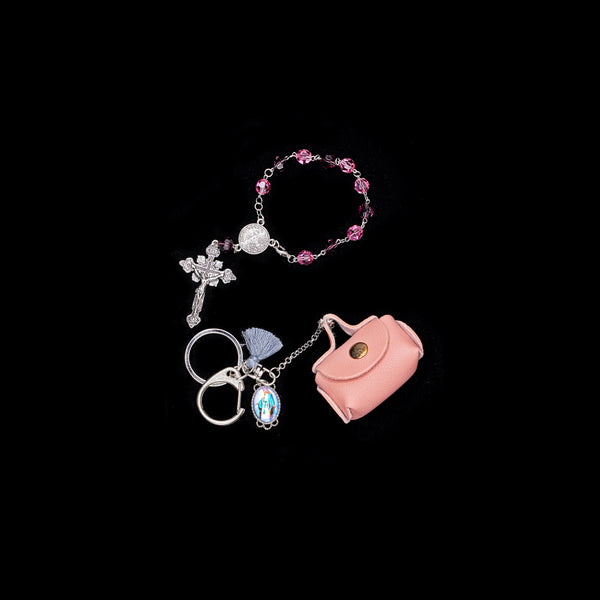 ROSARY WITH BAG CHARM SET - "GOD'S GRACE"