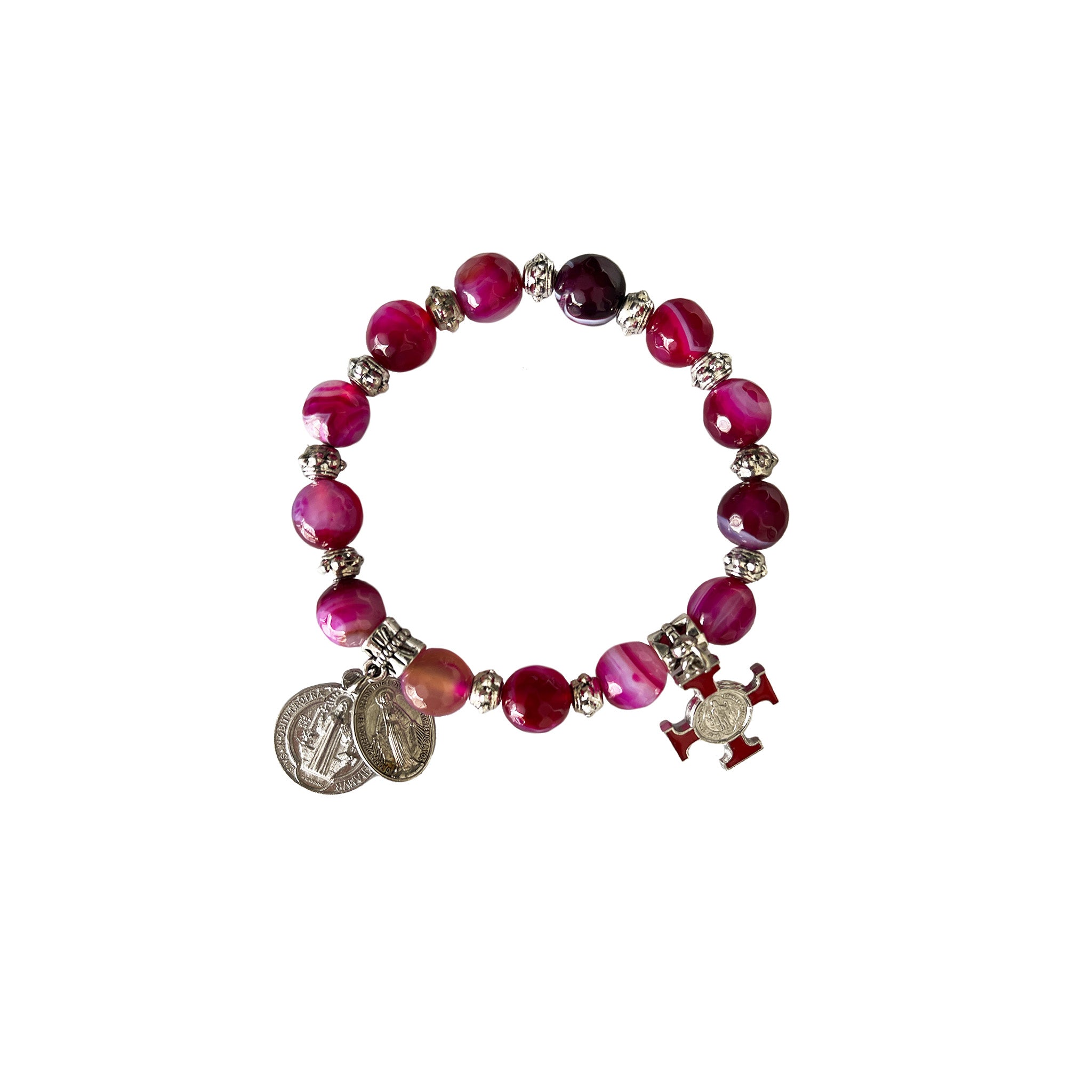 SAINT BENEDICT VIOLET SPINEL ROSARY BRACELET