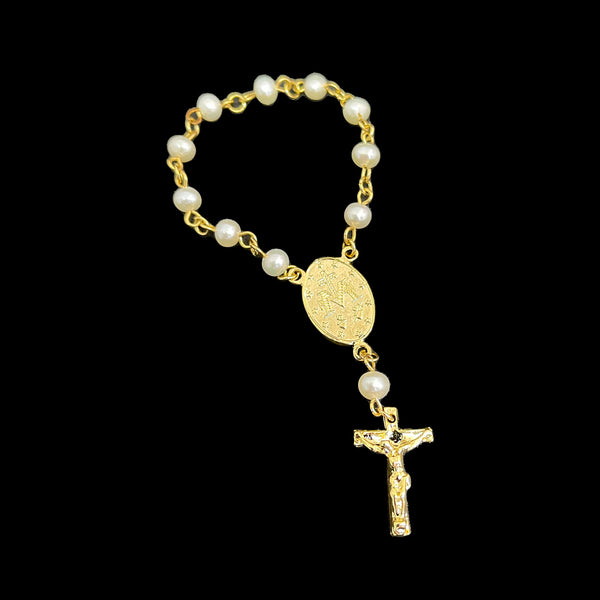 ONE DECADE FRESH WATER PEARL GOLD PLATED ROSARY