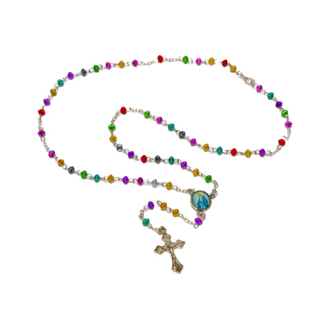 OUR LADY OF GRACE ROSARY NECKLACE (MULTI-COLORED)