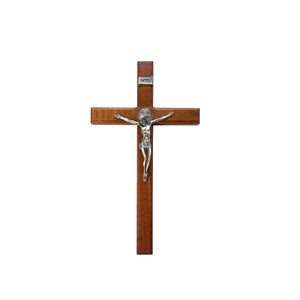 WOODEN SAINT BENEDICT HANGING CRUCIFIX 40CM