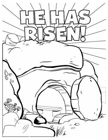 HE HAS RISEN COLORING PAGE