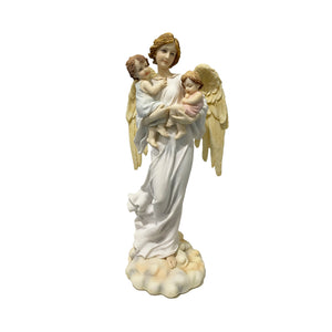 ANGEL WITH BOY & GIRL STATUE