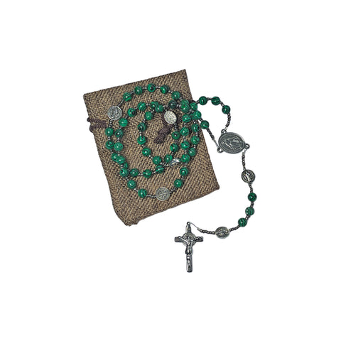 GREEN ROSARY - DIVINE MERCY/LADY OF GRACE