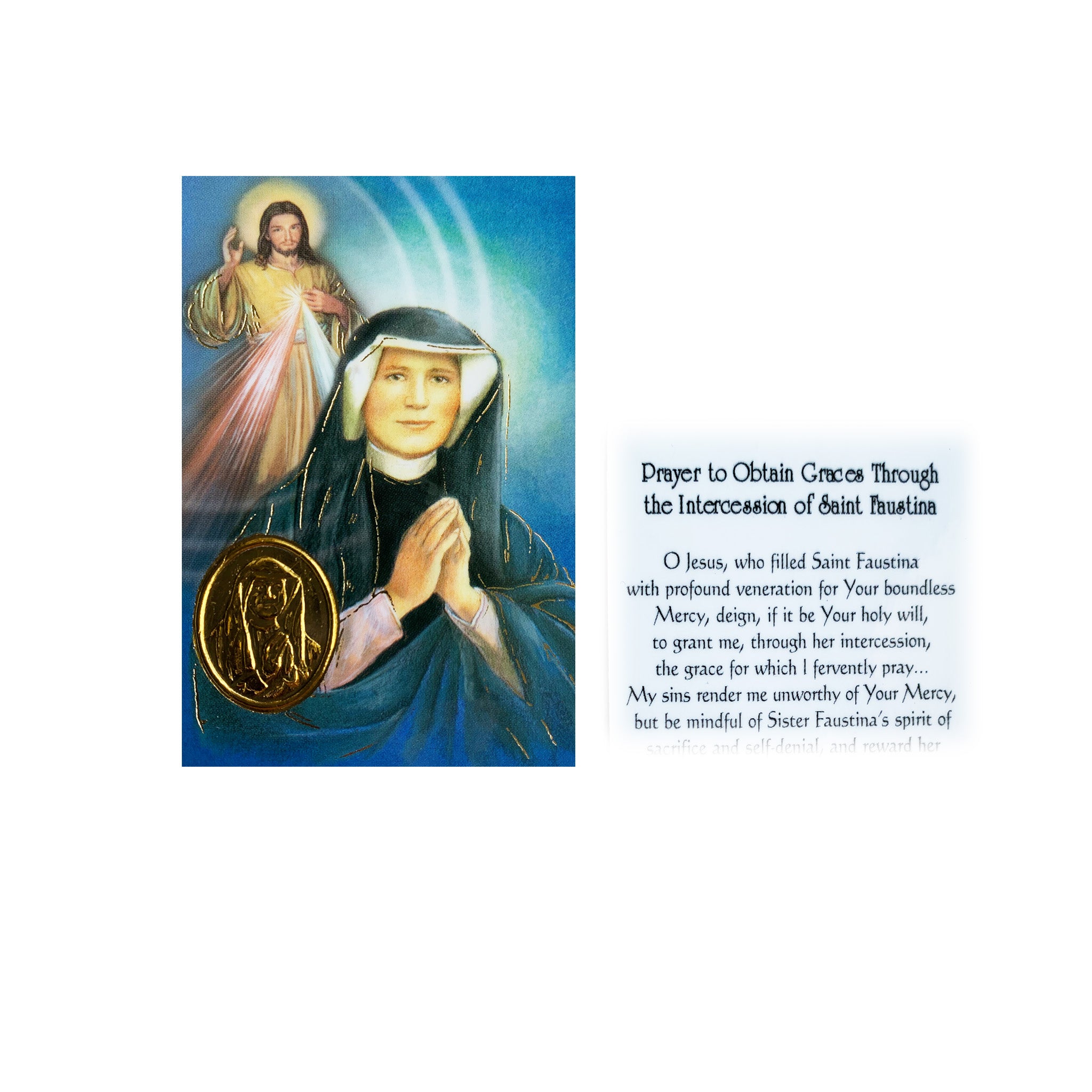 saint faustina prayer card divine mercy